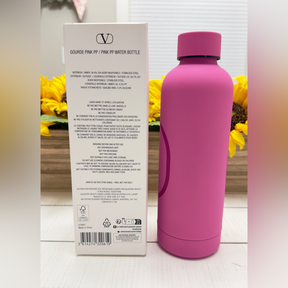 Pink Valentino V Logo Water Bottle & Puffer Gloss - Picture 4 of 8